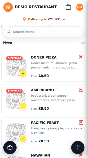 Sarah opens your menu on her phone